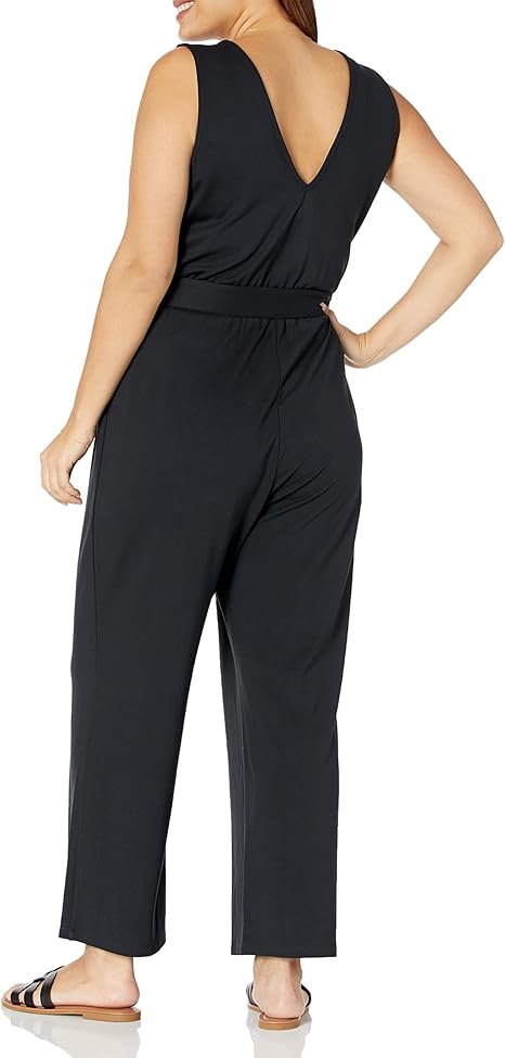 The Drop Women's Caralynmirand Sleeveless Wrap-Jumpsuit XL Black