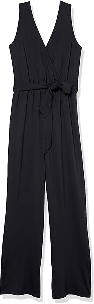 The Drop Women's Caralynmirand Sleeveless Wrap-Jumpsuit XL Black