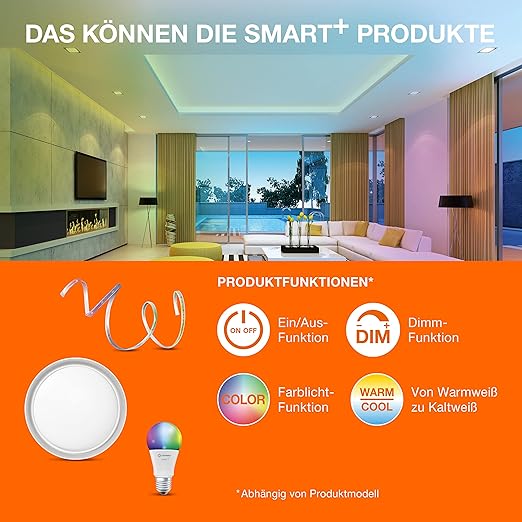 LEDVANCE Smart LEDLamp with WiFi Technology, Base: E27 Warm White (2700K)