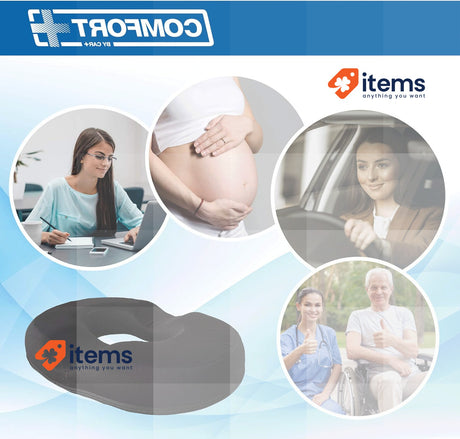 SUMEX Round Pillow With Memory Foam, Ideal For Hemorrhoids, Pregnancy, Coccyx