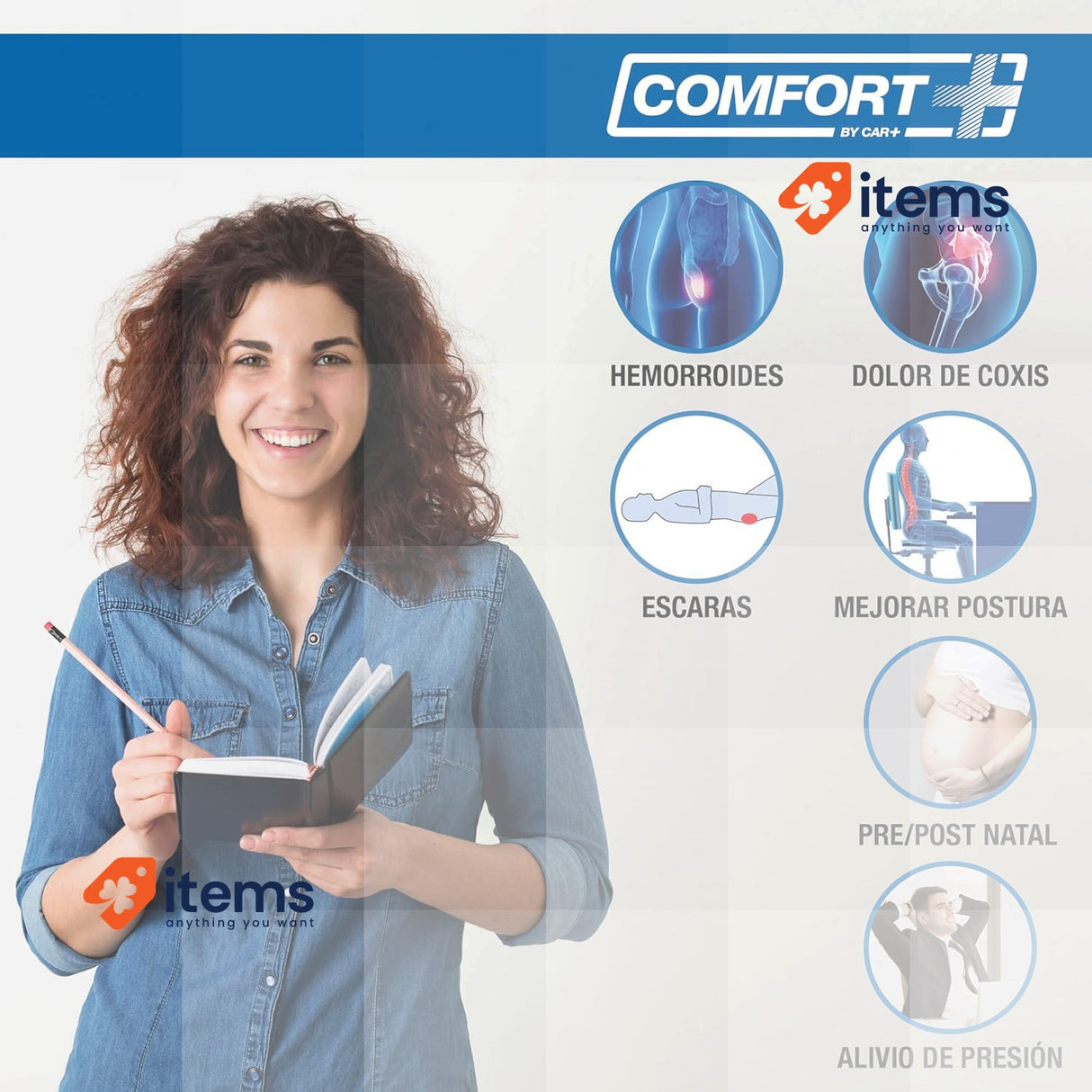 SUMEX Round Pillow With Memory Foam, Ideal For Hemorrhoids, Pregnancy, Coccyx