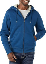 Amazon Essentials Men's Sherpa-Lined Full-Zip Fleece Hoodie Dark Blue XXL