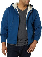 Amazon Essentials Men's Sherpa-Lined Full-Zip Fleece Hoodie Dark Blue XXL