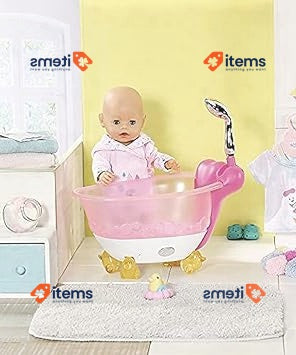 BABY Born 515 831908 EA Bath Bathtub, Colourful Heart-Shaped Kids Cushion Easy