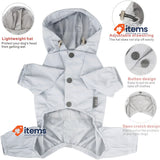 Idepet Dog Waterproof Coat Dog Hooded,Pet Lightweight Rain Jacket Poncho Strip
