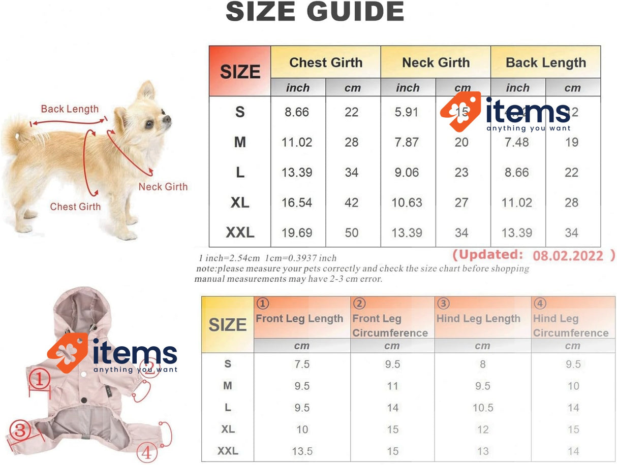 Idepet Dog Waterproof Coat Dog Hooded,Pet Lightweight Rain Jacket Poncho Strip