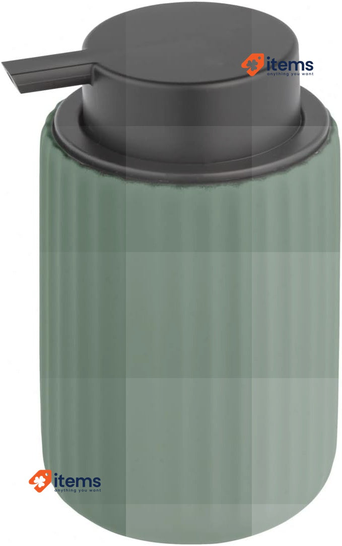 WENKO Belluno Soap Dispenser Ceramic Green 300 ml 8L x 8W x 13.5H