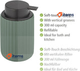 WENKO Belluno Soap Dispenser Ceramic Green 300 ml 8L x 8W x 13.5H