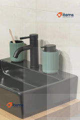 WENKO Belluno Soap Dispenser Ceramic Green 300 ml 8L x 8W x 13.5H