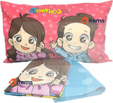 Hermet Sheet Set Cotton Pink/Blue UNA Piazza: Single Bed Sheets - 3-Piece Set