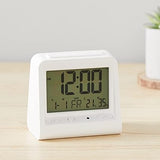 Amazon Basics Tabletop Triangular Digital Alarm Clock With Light White