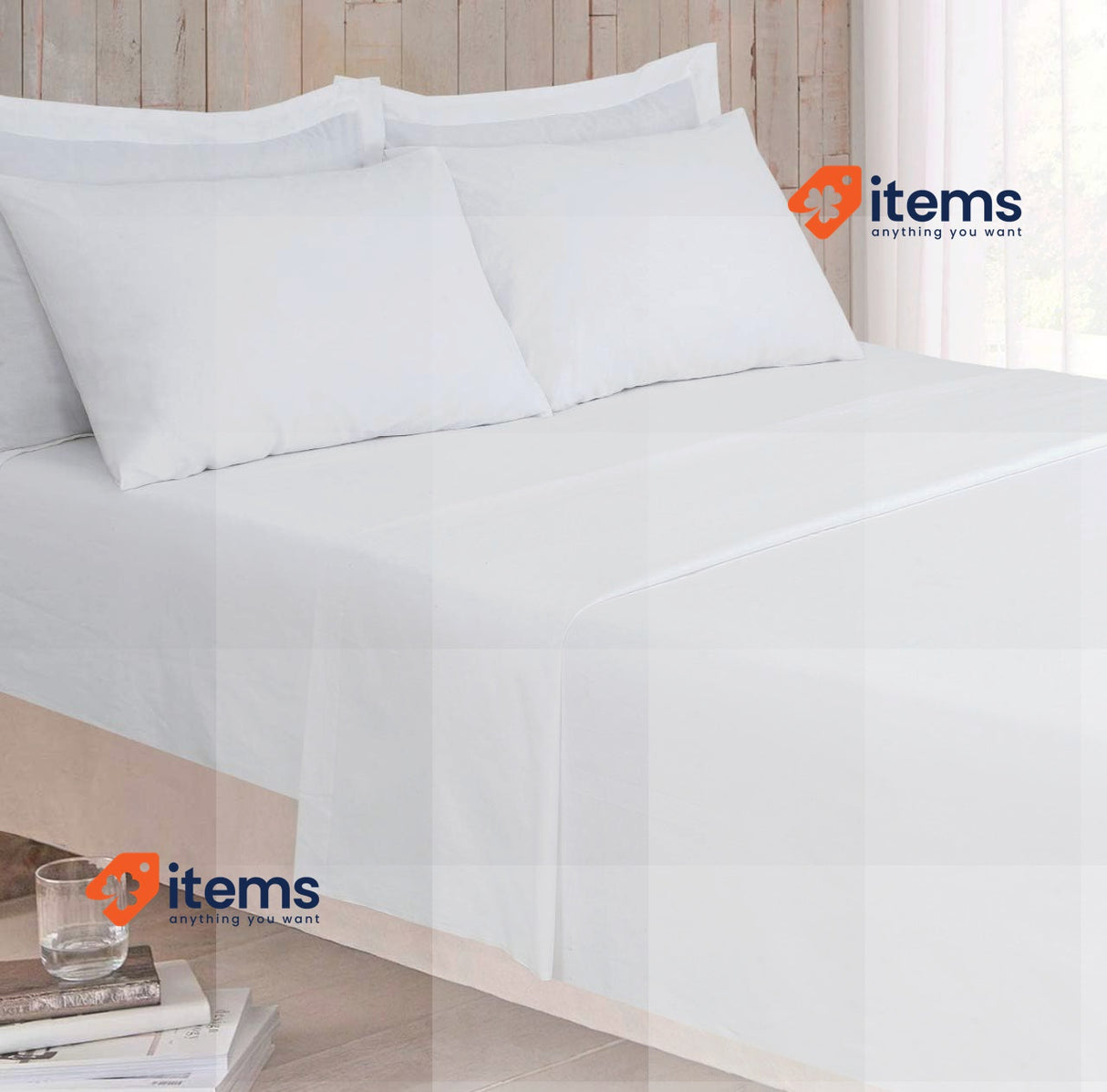 DTEX HOMES 800 Thread Count Super Soft Flat Sheet King White 100% Pure Egyptian