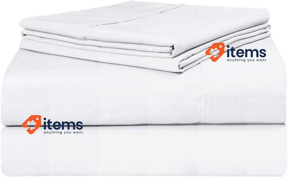 DTEX HOMES 800 Thread Count Super Soft Flat Sheet King White 100% Pure Egyptian