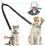 Kelivi Double Dog Lead Coupler, No Tangle 360°Swivel Rotation Black