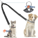 Kelivi Double Dog Lead Coupler, No Tangle 360°Swivel Rotation Black