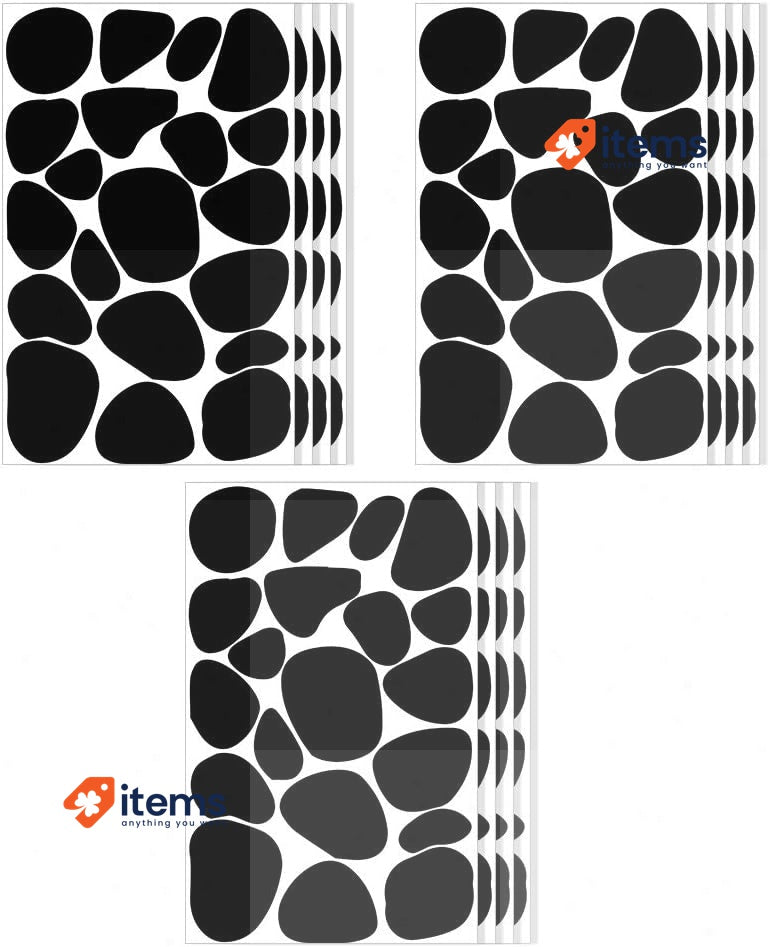 Pack of 12 Sheets/240 Black Dots Irregular Polka Dot Wall Stickers for Kids