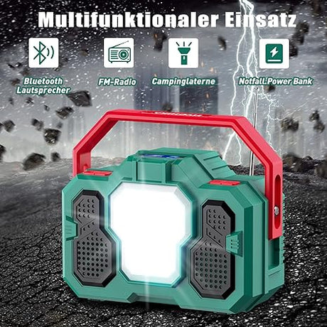 Work Foco Outdoor Radio With Led Light and Bluetoth Green