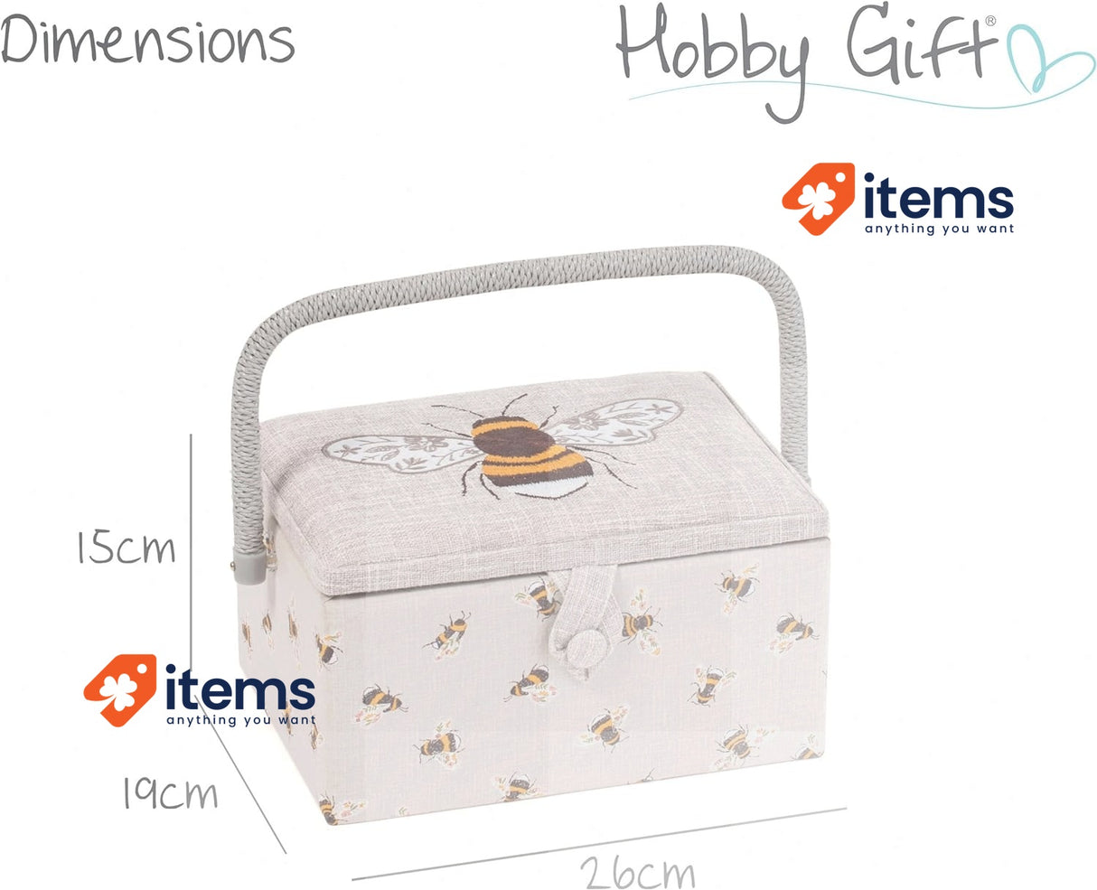 Hobby Gift Sewing Box Embroidered Bee