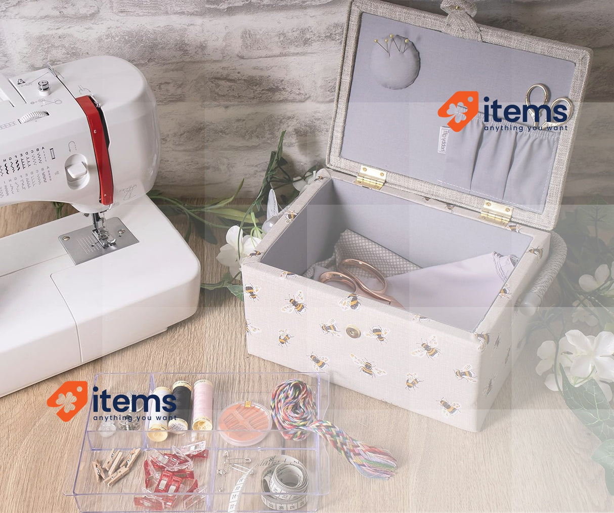 Hobby Gift Sewing Box Embroidered Bee