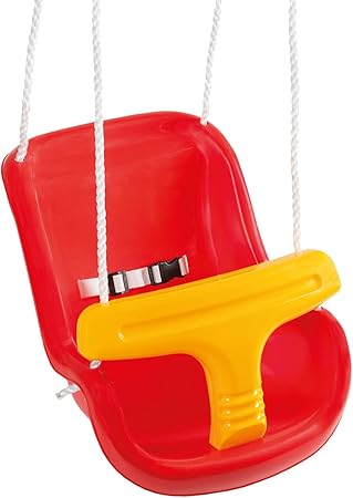 Idena 40191 Plastic Swing Babies from 1 Year with Adjustable Straps red/Yellow