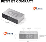 Lexon FLIP Premium LCD Alarm Clock Aluminium Poli <p>Colour: silver, black,