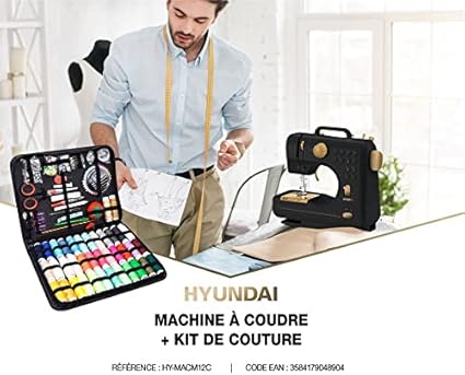 Hyundai HY-MACM12C-001 Sewing Machine Metal Black