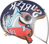 FREEUP Motorcycle Scooter Helmet For Boys/Girls Aged 5-12 Years Blue
