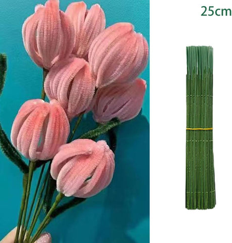 DSFSAEG 100pcs Plastic Floral Stem, Artificial Flower Rod 25 cm