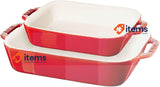 STAUB 40508-627 Ceramic Oven Dish Set 2 (20 x 14 + 20 x 27) Cherry Red