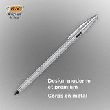 BIC Crystal Renew Rechargeable metal pen, pack of 2 pens + 4 recharg
es