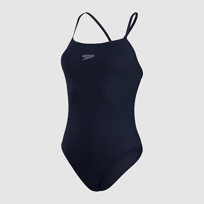 Speedo Women's Eco Endurance+ Thinstrap 1 Piece Swimsuit True Navy 32