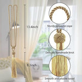 Pretty Jolly 2 Pack Long Tassel Curtain Tiebacks Handmade Gold