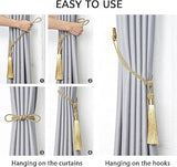 Pretty Jolly 2 Pack Long Tassel Curtain Tiebacks Handmade Gold