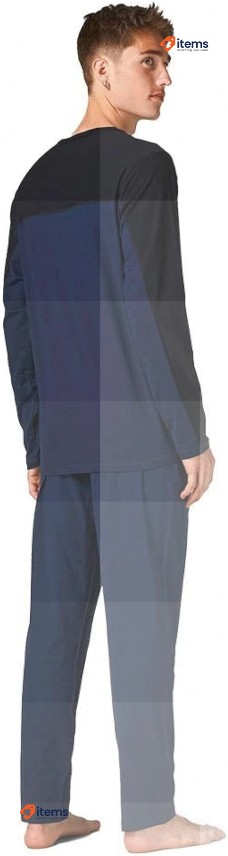 Jack & Jones Men s Jacsmith Pajama Set, Navy Blue, Size L Men's Pants GIFTBOX