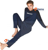 Jack & Jones Men s Jacsmith Pajama Set, Navy Blue, Size L Men's Pants GIFTBOX