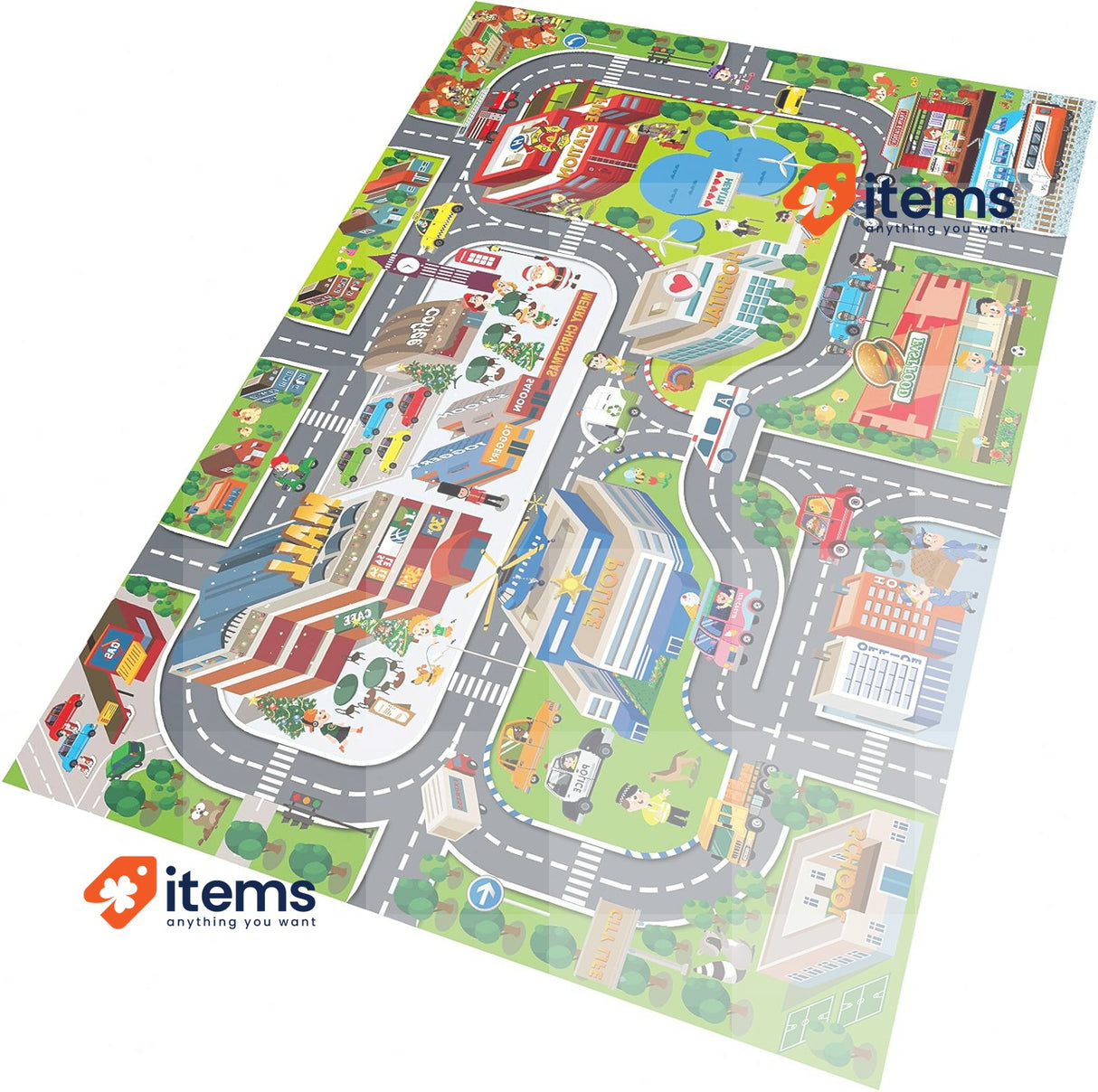 Oriate Child Dream Matte Modern City Toys Activity Playmat, Interactive Parents