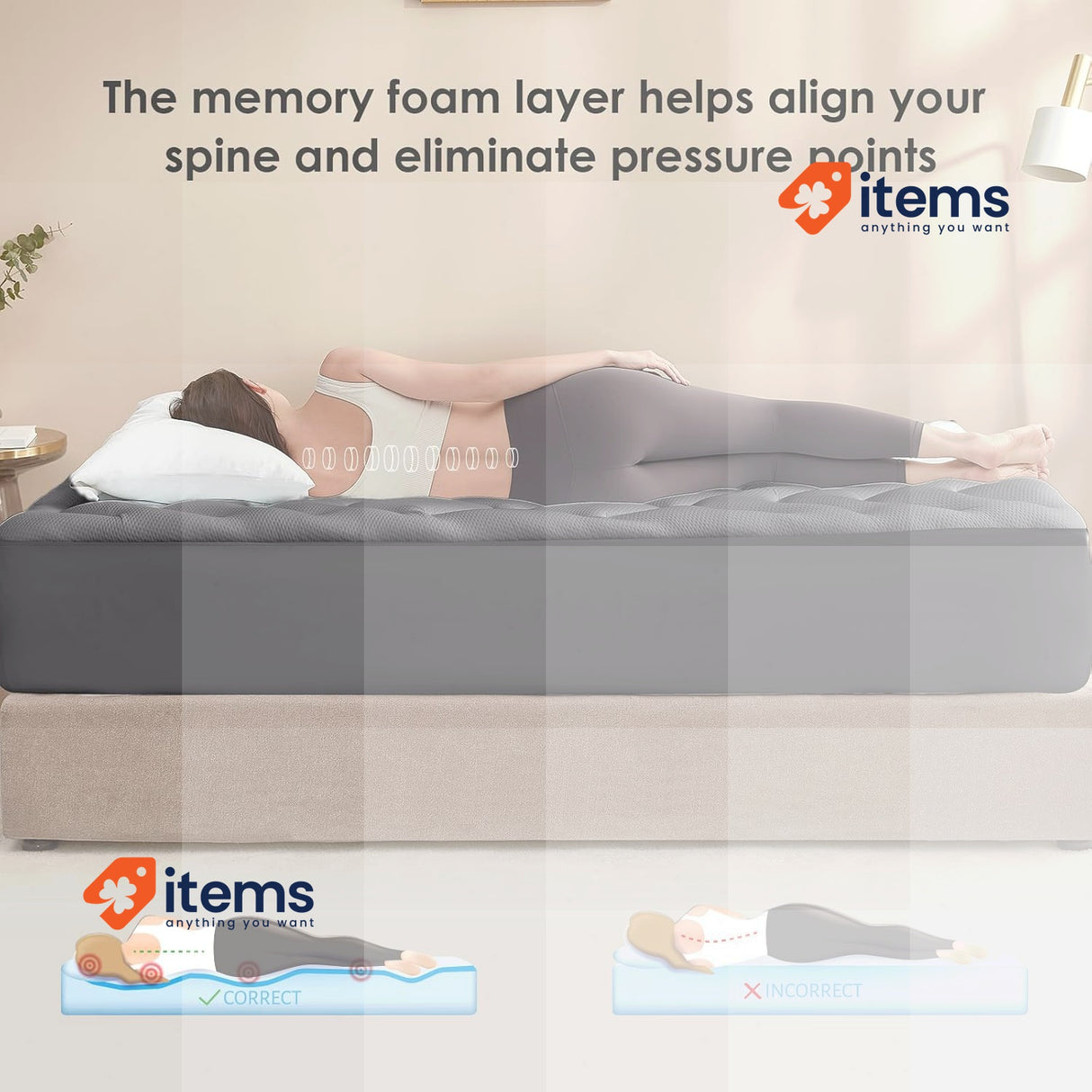 EHEYCIGA Viscoelastic Mattress Topper 90x190, Memory Foam Mattress Topper 38cm