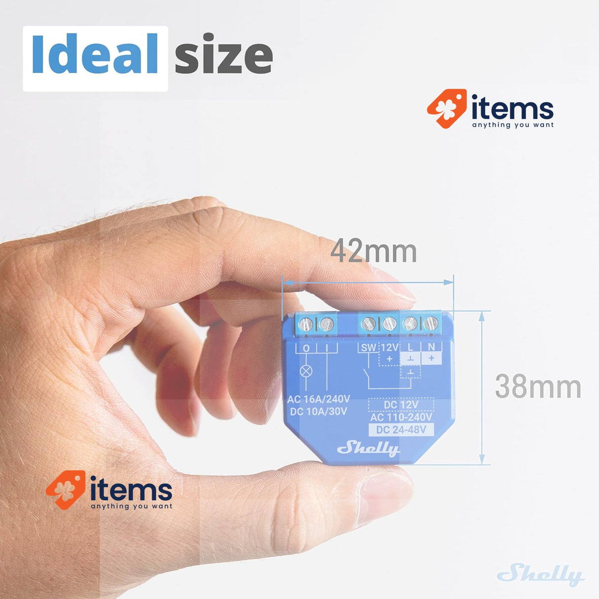 Shelly Plus 1 | Wlan & Bluetooth Smart Relais Switch - 16A