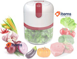 BEPER P102ROB050 USB Rechargeable Food Processor, Red/White