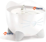 Catit Pixi Stainless Steel Cat Water Fountain, 2.5 L, White Drinking Triple