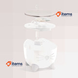 Catit Pixi Stainless Steel Cat Water Fountain, 2.5 L, White Drinking Triple