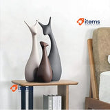 UVAN ART  Ceramic horn decoration Family of three ceramic ornaments Deer