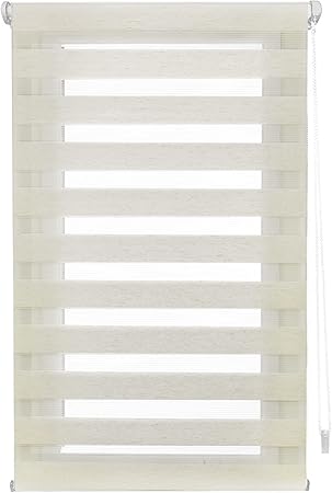 Blindecor Indus without tools double roller blind linen 55 x 150 cm