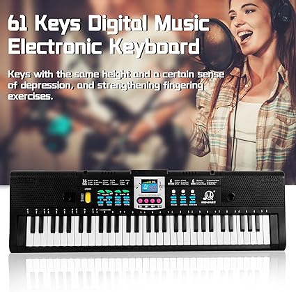 Montloxs Teclado electrónico de música digital de 61 teclas para