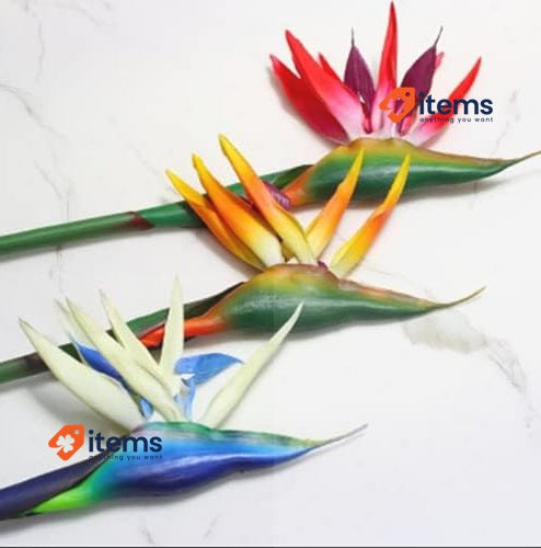 Rikyo 3pcs Large Bird of Paradise 29" Permanent Imitating Tropical Plants Red