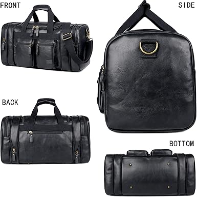 Leather Travel Duffel Weekender Bag Carry on Overnight Bag Sports Duffel Bag