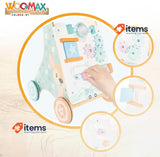 COLORBABY 49320 Wooden Walking Frame WOOMAX Walker Toy Trolley Play Activities