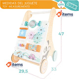 COLORBABY 49320 Wooden Walking Frame WOOMAX Walker Toy Trolley Play Activities