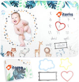M MUNCASO 40x55 Baby Blanket Newborn Shower Gifts Soft Mat+ 4 Felt Photo Frames