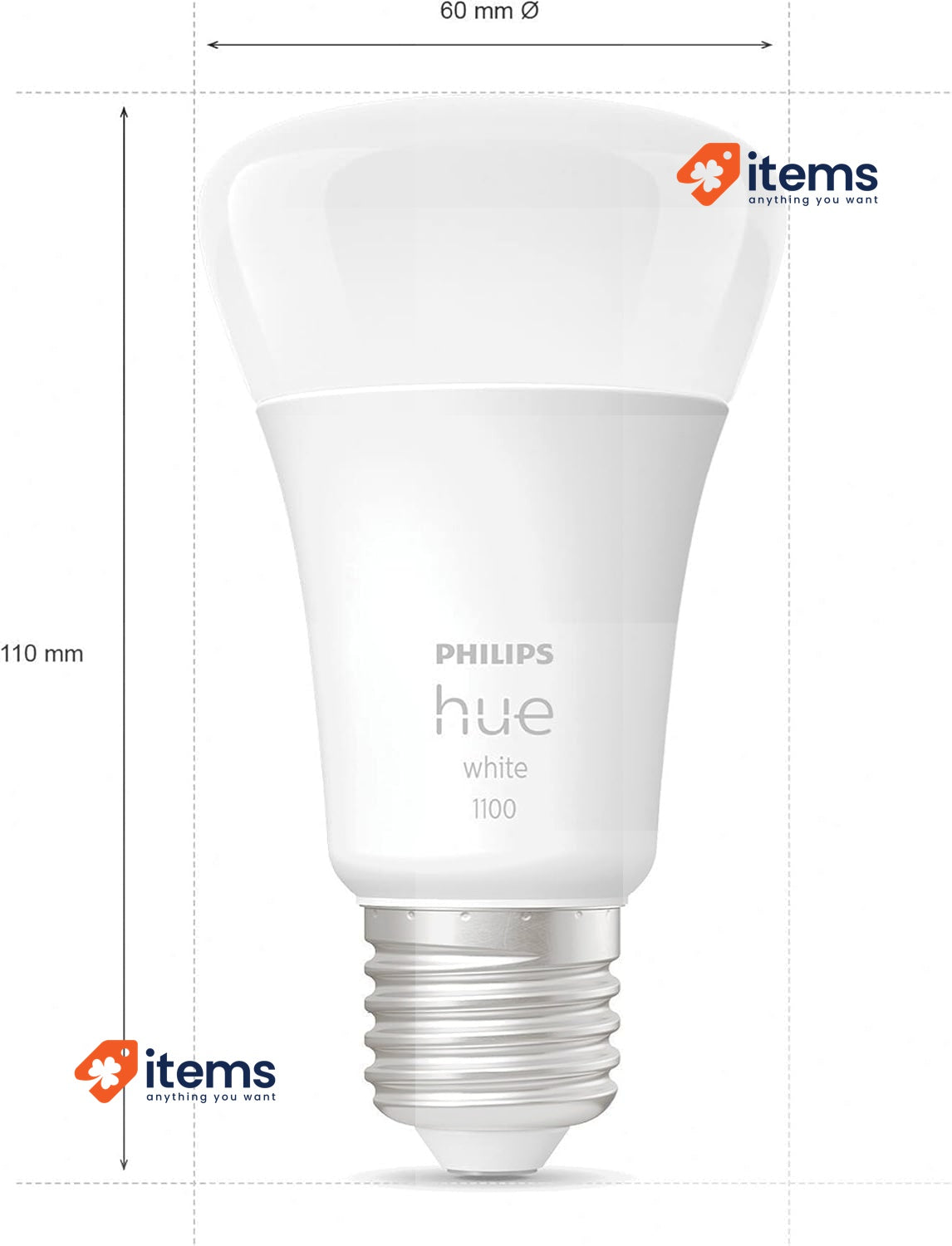 Philips Hue New White Smart Light Bulb 75W - 1100 Lumen (E27 Edison Screw) Works